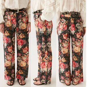 NEW Maison Hotel Lolo Pant Canterbury Black Floral Print M High Waist Boho Chic